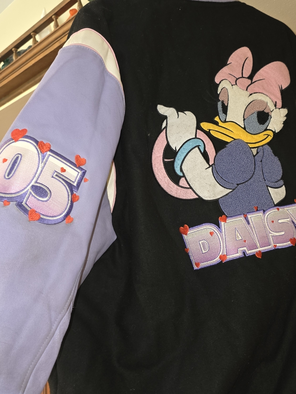 Disney Daisy Duck Daytona Racing Reversible Leather Jacket Embroidered 2X
